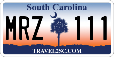 SC license plate MRZ111