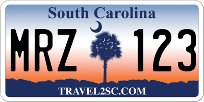 SC license plate MRZ123