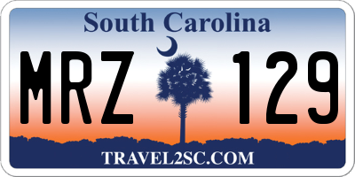 SC license plate MRZ129