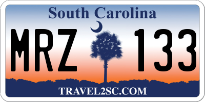 SC license plate MRZ133