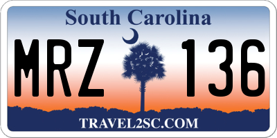 SC license plate MRZ136