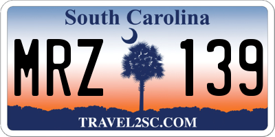 SC license plate MRZ139