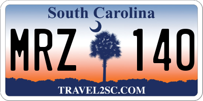 SC license plate MRZ140