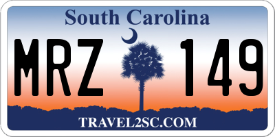 SC license plate MRZ149
