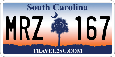 SC license plate MRZ167