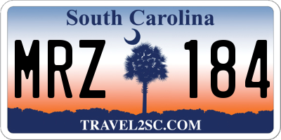 SC license plate MRZ184