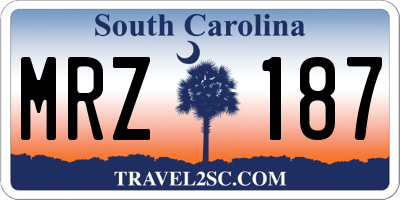 SC license plate MRZ187