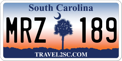 SC license plate MRZ189