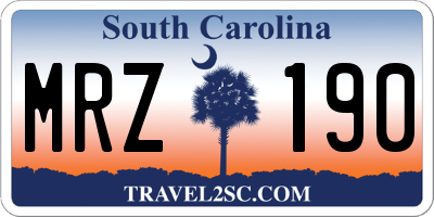 SC license plate MRZ190