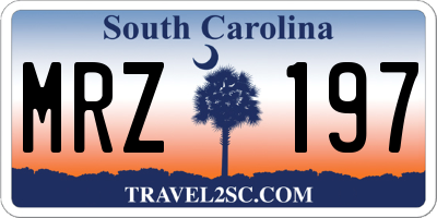 SC license plate MRZ197