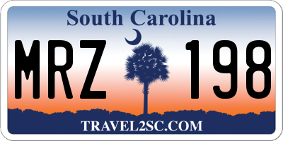 SC license plate MRZ198