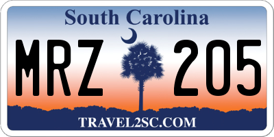 SC license plate MRZ205