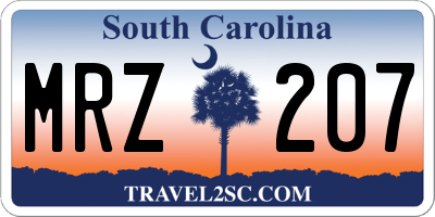 SC license plate MRZ207