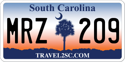 SC license plate MRZ209