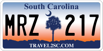 SC license plate MRZ217