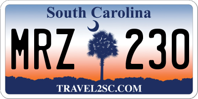 SC license plate MRZ230