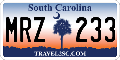 SC license plate MRZ233