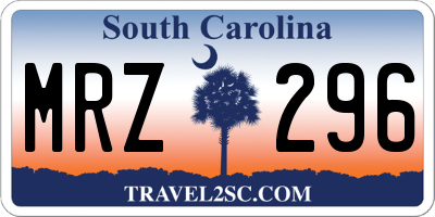 SC license plate MRZ296