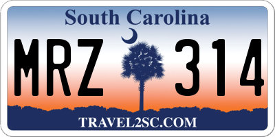 SC license plate MRZ314