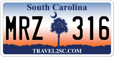 SC license plate MRZ316
