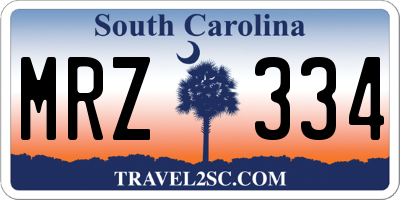 SC license plate MRZ334