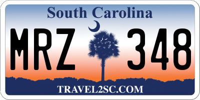 SC license plate MRZ348