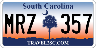 SC license plate MRZ357