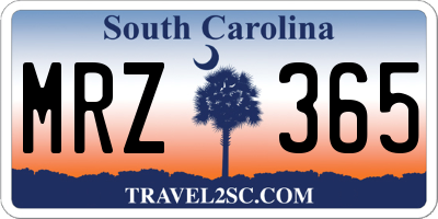 SC license plate MRZ365