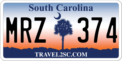 SC license plate MRZ374