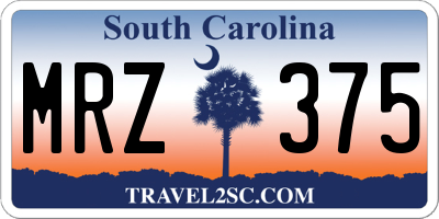 SC license plate MRZ375