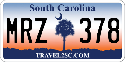 SC license plate MRZ378