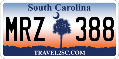SC license plate MRZ388