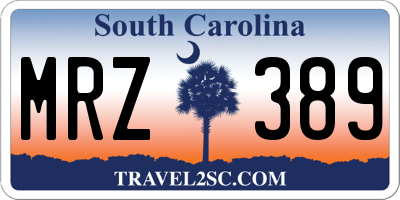 SC license plate MRZ389