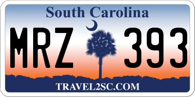 SC license plate MRZ393