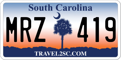 SC license plate MRZ419