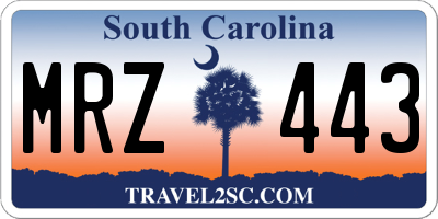SC license plate MRZ443