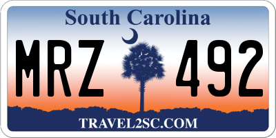 SC license plate MRZ492