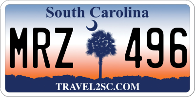 SC license plate MRZ496