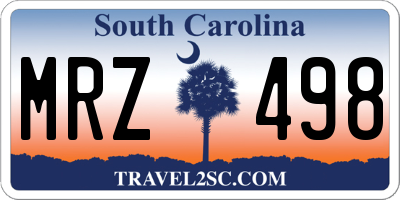 SC license plate MRZ498