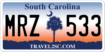 SC license plate MRZ533