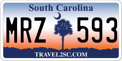 SC license plate MRZ593