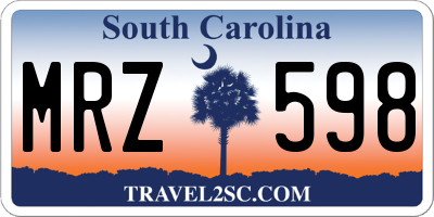 SC license plate MRZ598