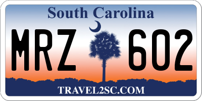SC license plate MRZ602