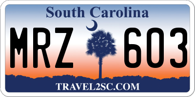 SC license plate MRZ603