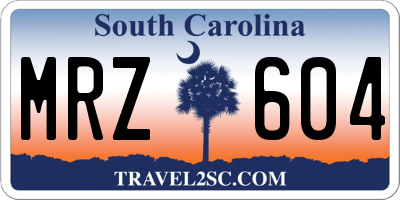 SC license plate MRZ604