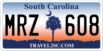 SC license plate MRZ608