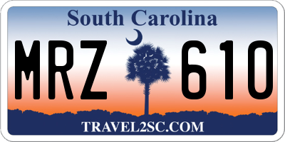 SC license plate MRZ610