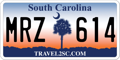 SC license plate MRZ614