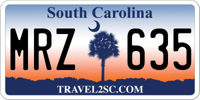 SC license plate MRZ635