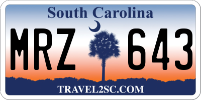 SC license plate MRZ643